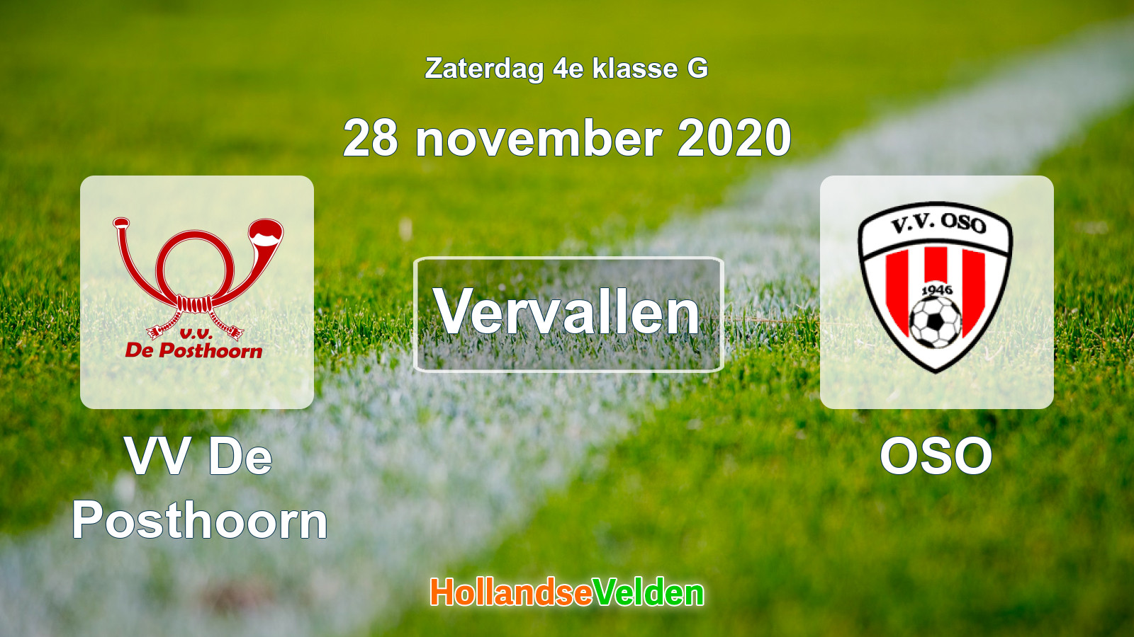 Geplande wedstrijd: VV De Posthoorn - OSO (28 november 2020)