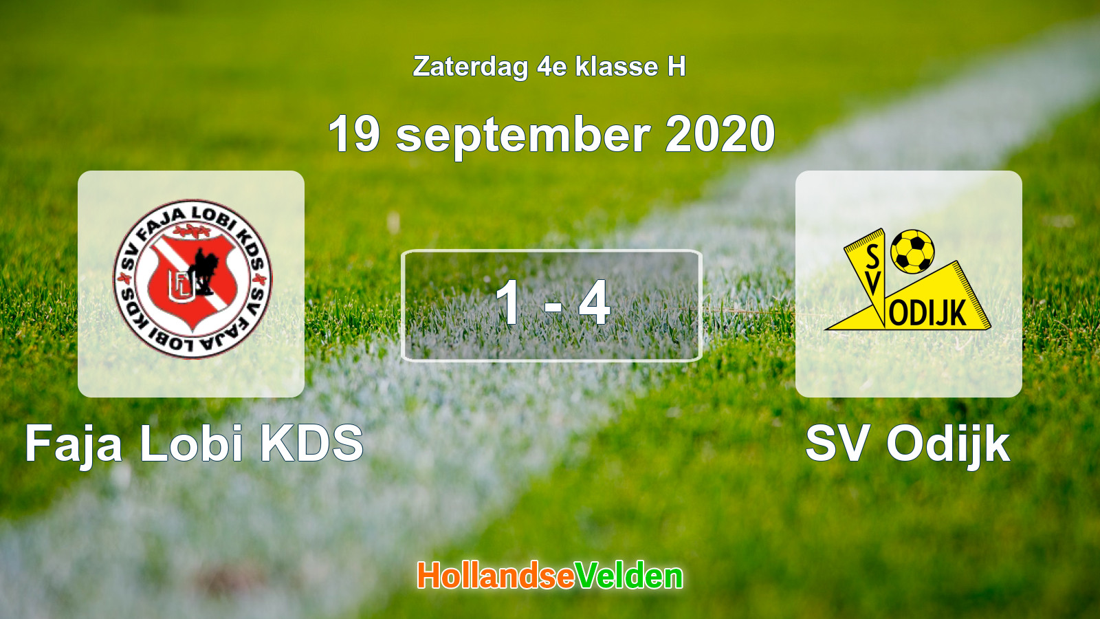 Gespeelde wedstrijd: Faja Lobi KDS - SV Odijk 1 - 4 (19 september 2020)