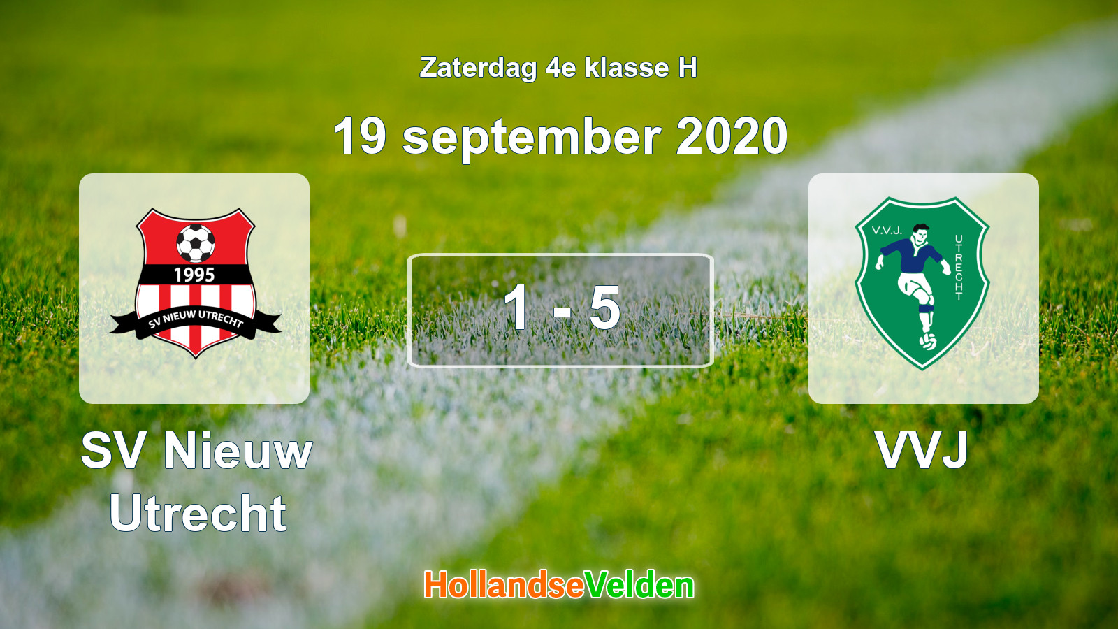 Gespeelde wedstrijd: SV Nieuw Utrecht - VVJ 1 - 5 (19 september 2020)