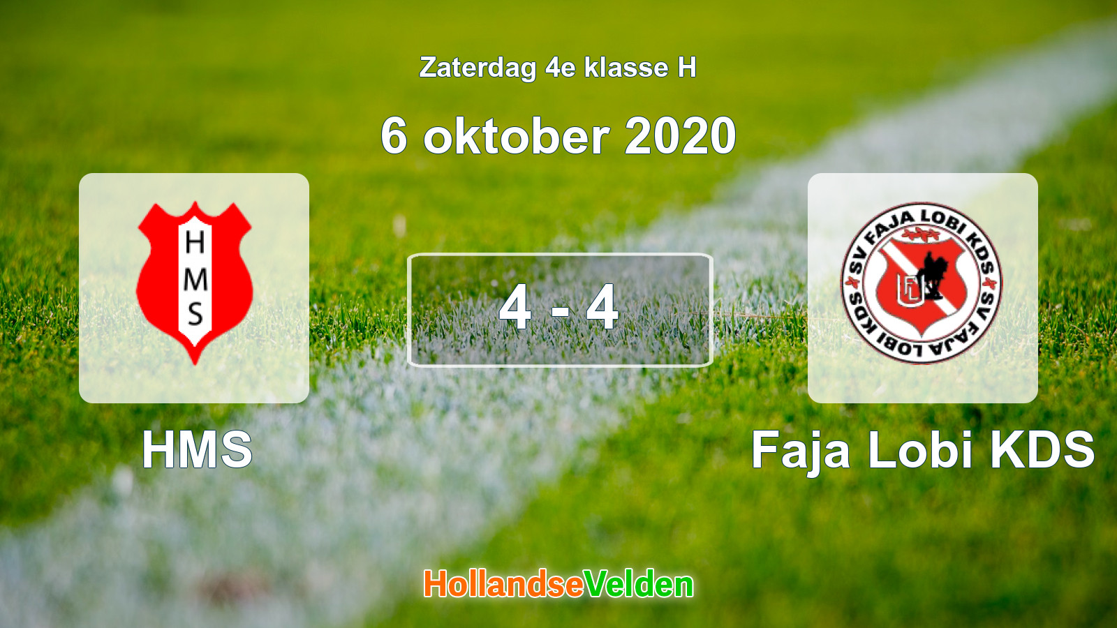 Gespeelde wedstrijd: HMS - Faja Lobi KDS 4 - 4 (6 oktober 2020)