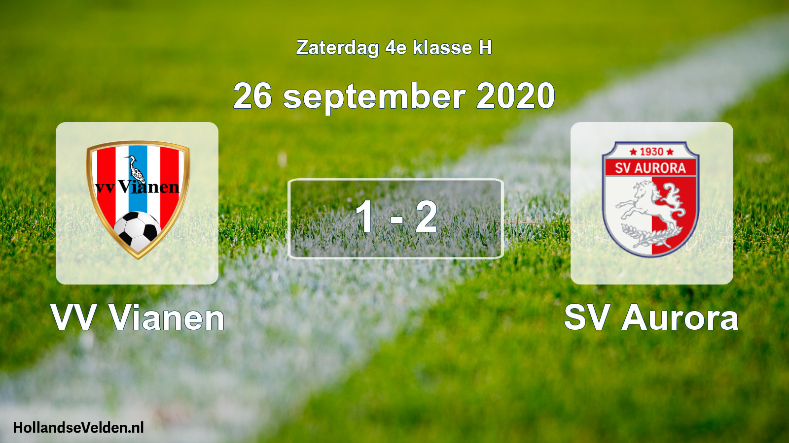Gespeelde wedstrijd: VV Vianen - SV Aurora 1 - 2 (26 september 2020)