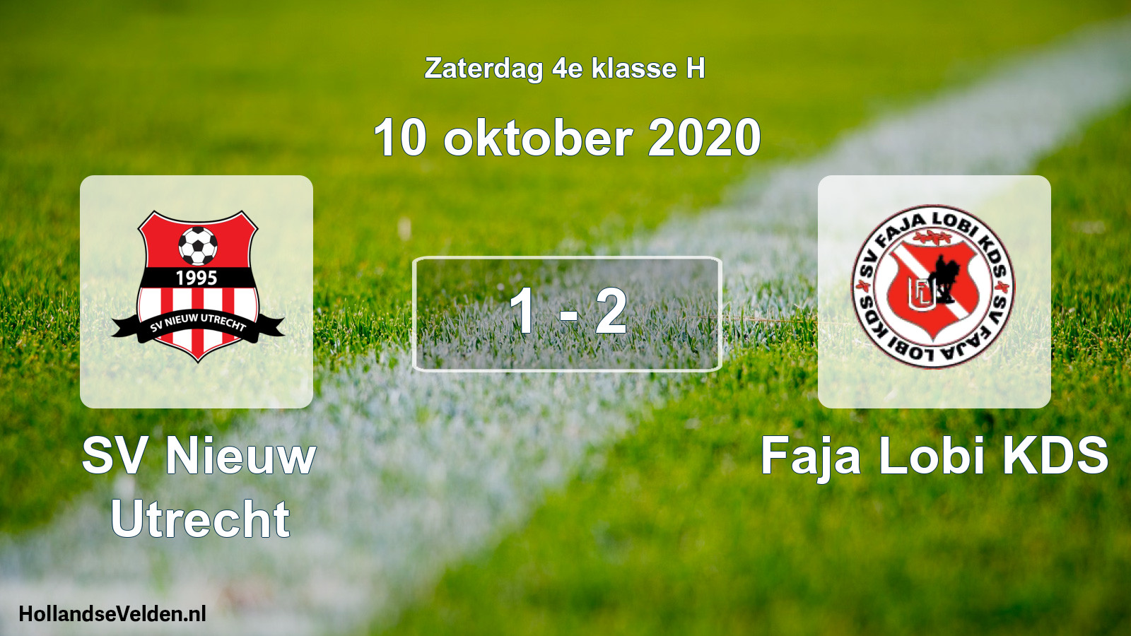 Gespeelde wedstrijd: SV Nieuw Utrecht - Faja Lobi KDS 1 - 2 (10 oktober 2020)