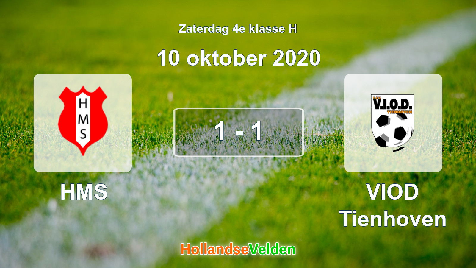 Gespeelde wedstrijd: HMS - VIOD Tienhoven 1 - 1 (10 oktober 2020)