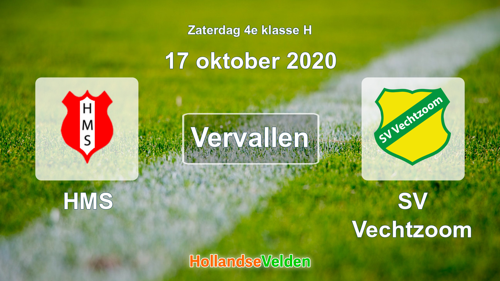 Geplande wedstrijd: HMS - SV Vechtzoom (17 oktober 2020)
