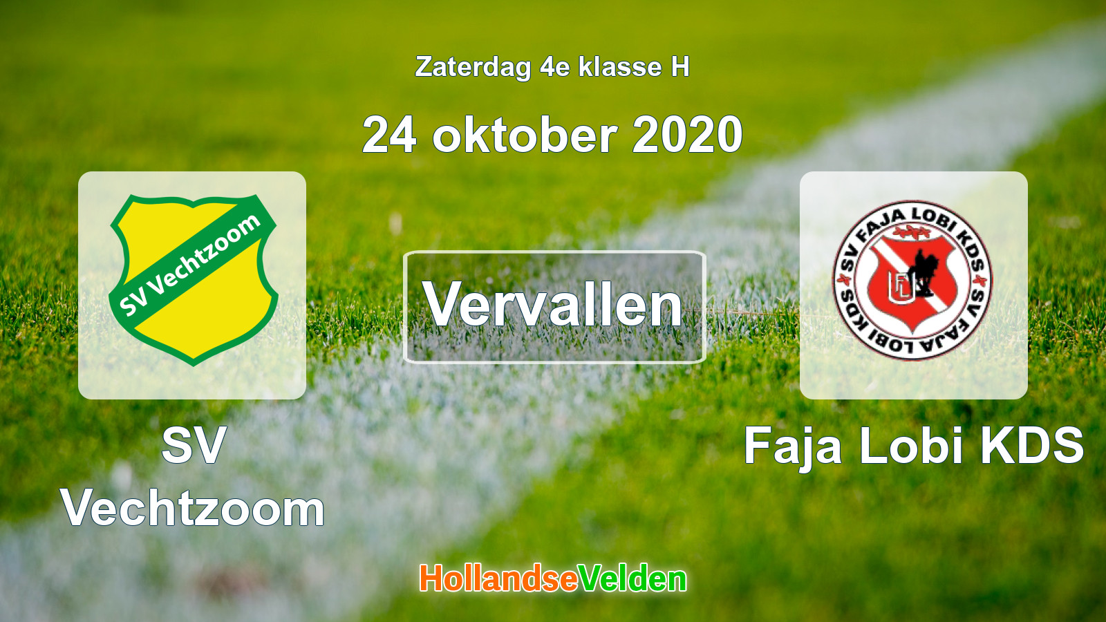 Geplande wedstrijd: SV Vechtzoom - Faja Lobi KDS (24 oktober 2020)