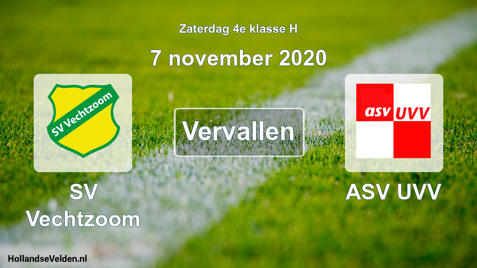 Geplande wedstrijd: SV Vechtzoom - ASV UVV (7 november 2020)