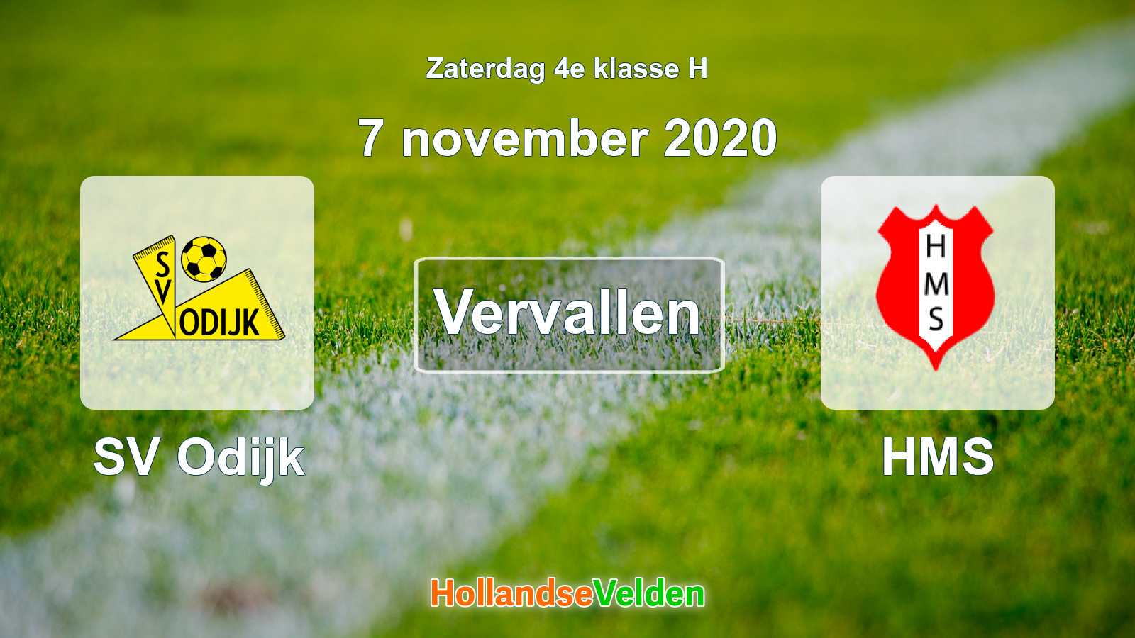 Geplande wedstrijd: SV Odijk - HMS (7 november 2020)
