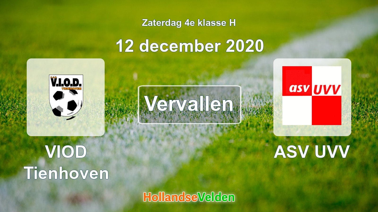 Geplande wedstrijd: VIOD Tienhoven - ASV UVV (12 december 2020)