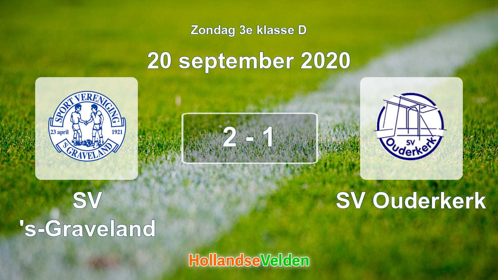 Gespeelde wedstrijd: SV 's-Graveland - SV Ouderkerk 2 - 1 (20 september 2020)