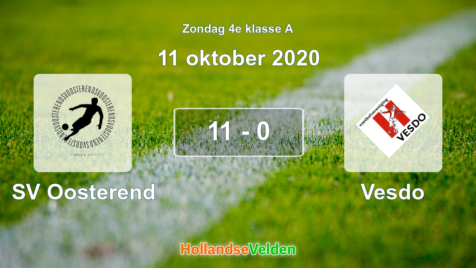 Gespeelde wedstrijd: SV Oosterend - Vesdo 11 - 0 (11 oktober 2020)