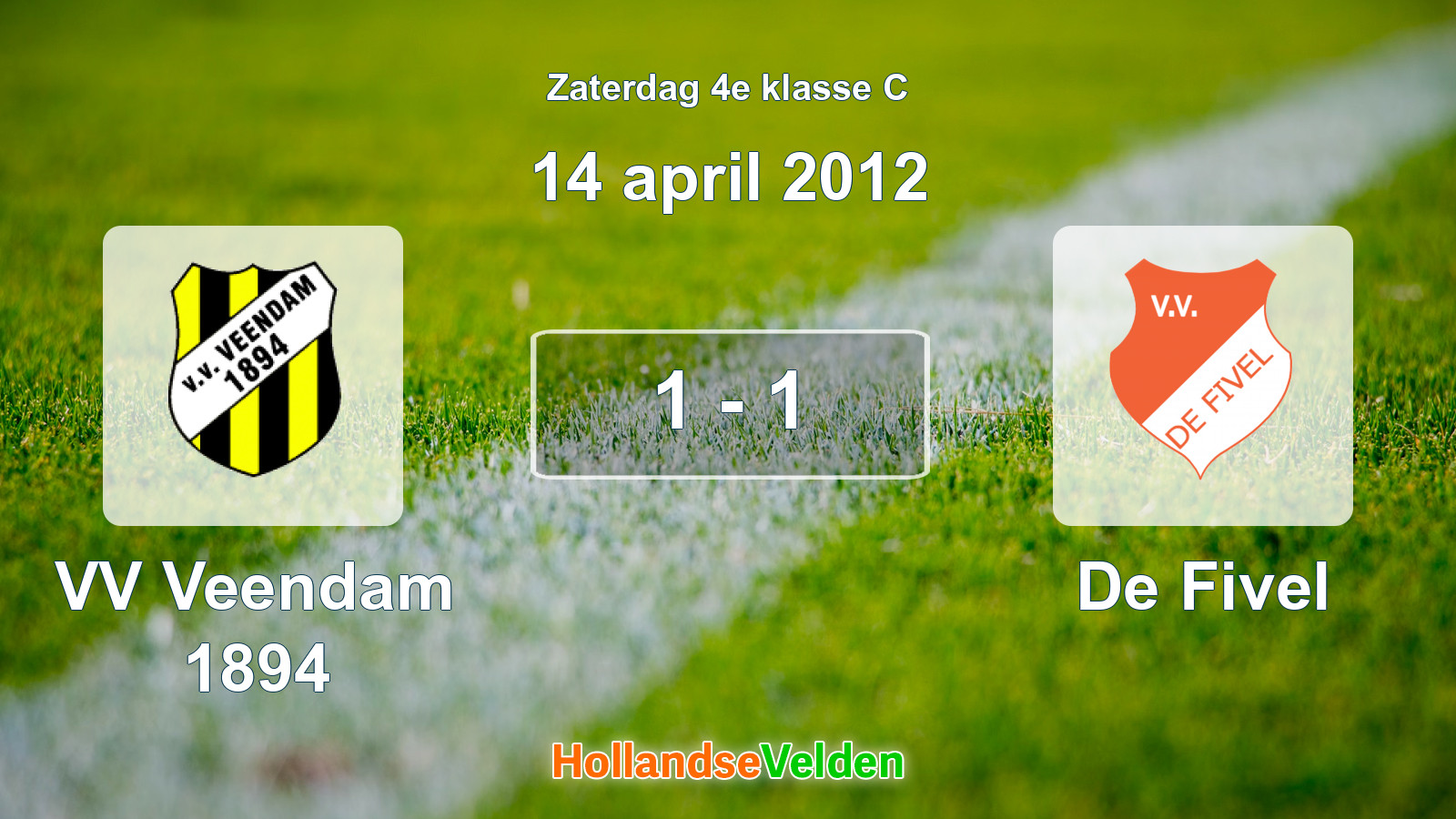 Gespeelde wedstrijd: VV Veendam 1894 - De Fivel 1 - 1 (14 april 2012)