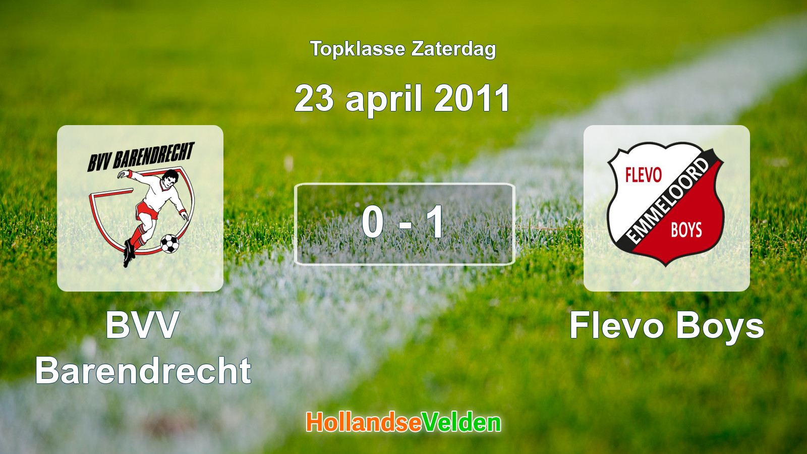 Gespeelde wedstrijd: BVV Barendrecht - Flevo Boys 0 - 1 (23 april 2011)