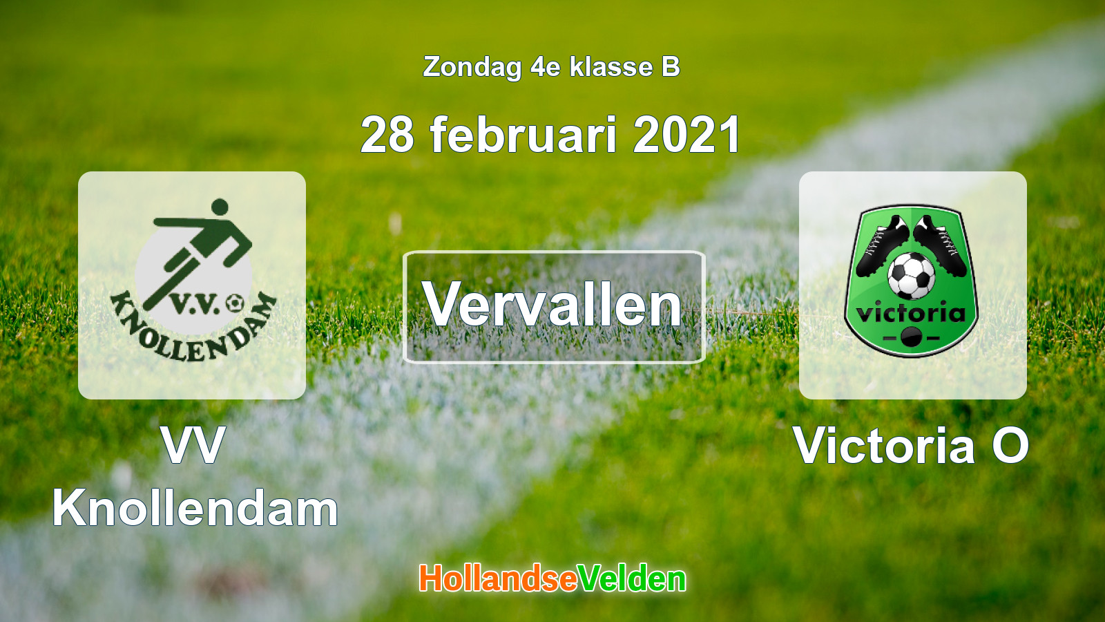 Geplande wedstrijd: VV Knollendam - Victoria O (28 februari 2021)