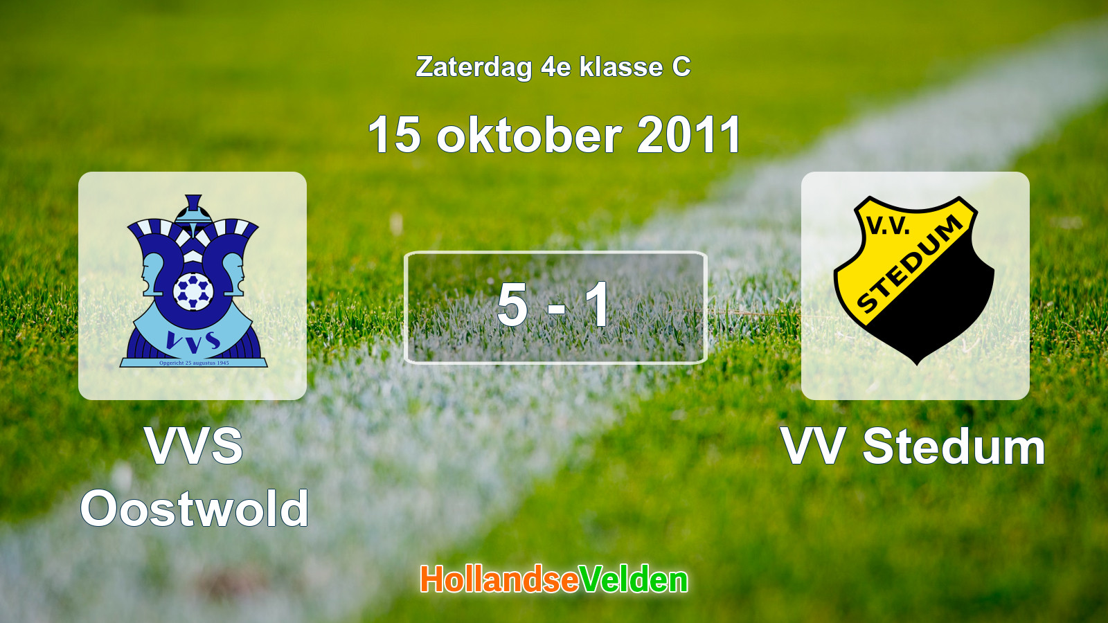 Gespeelde wedstrijd: VVS Oostwold - VV Stedum 5 - 1 (15 oktober 2011)