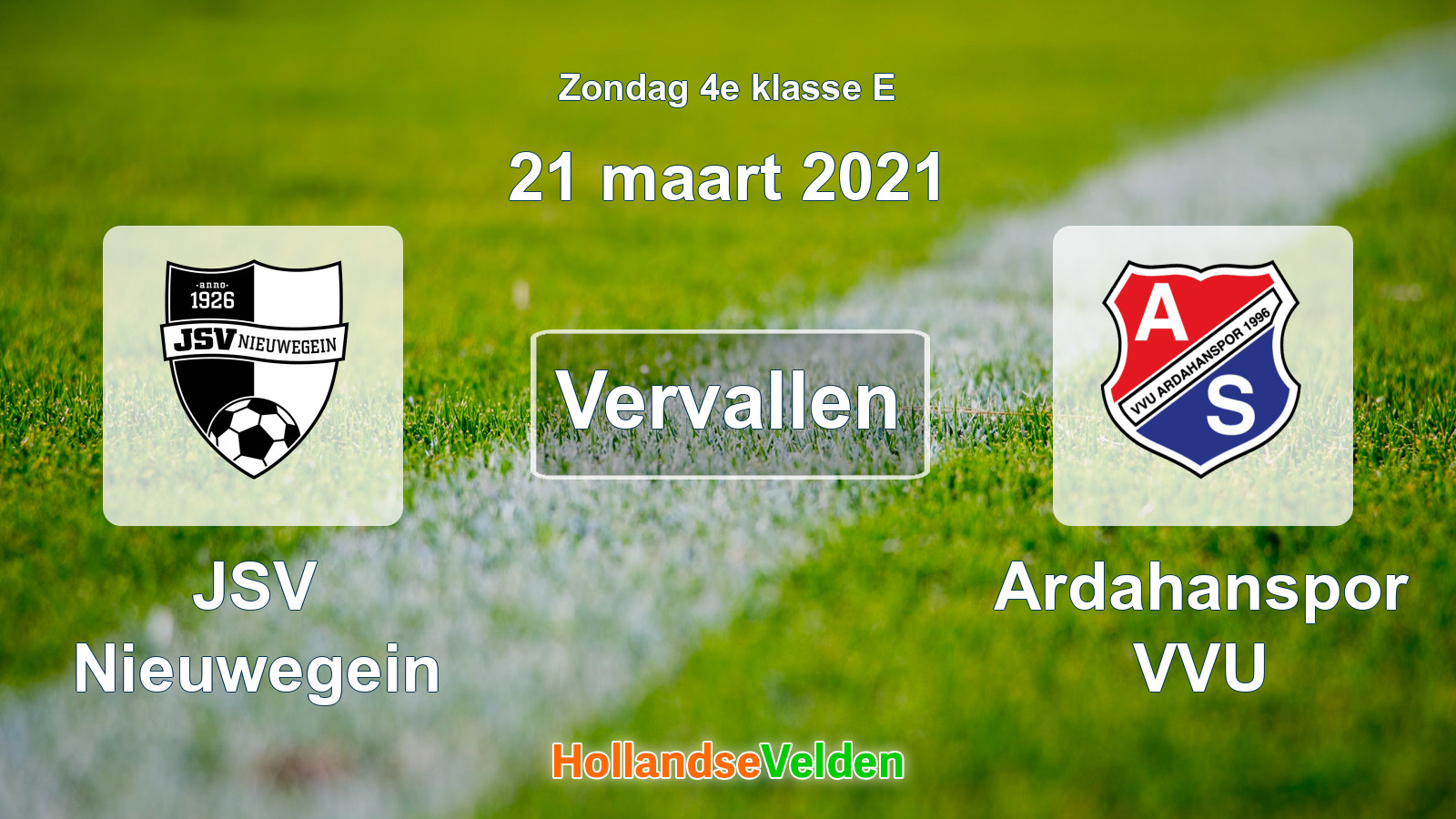 Geplande wedstrijd: JSV Nieuwegein - Ardahanspor VVU (21 maart 2021)