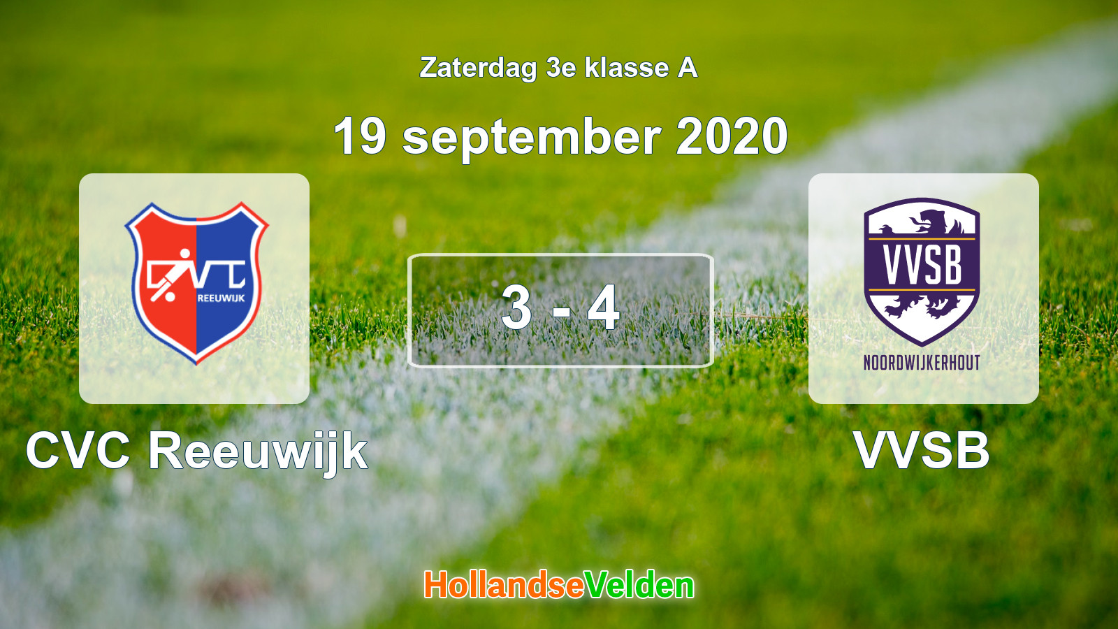 Gespeelde wedstrijd: CVC Reeuwijk - VVSB 3 - 4 (19 september 2020)