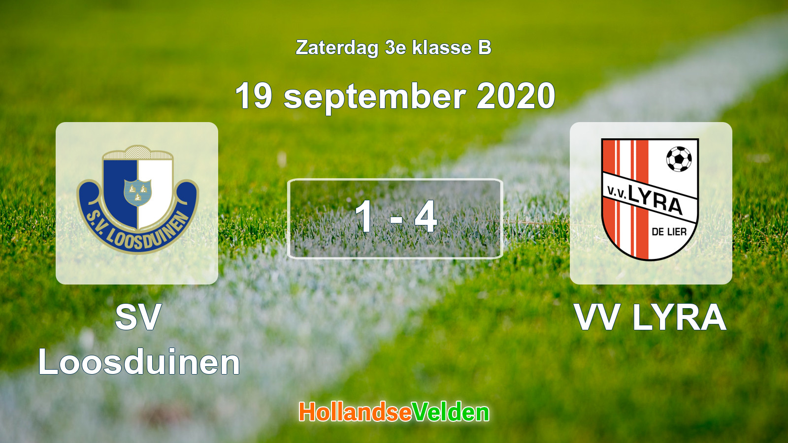 Gespeelde wedstrijd: SV Loosduinen - VV LYRA 1 - 4 (19 september 2020)