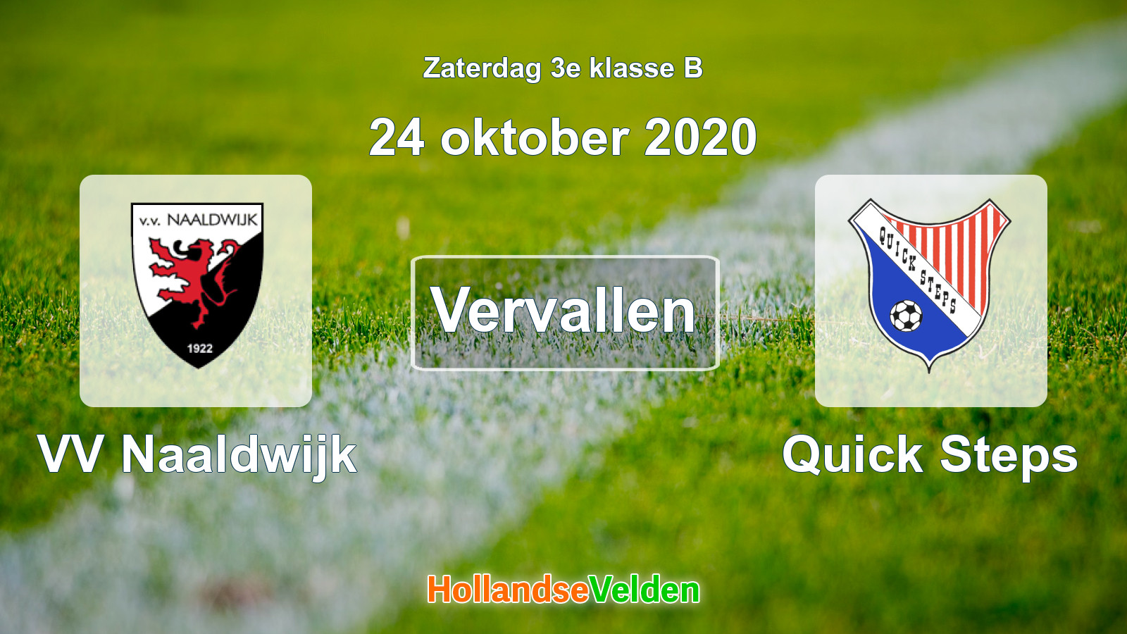 Geplande wedstrijd: VV Naaldwijk - Quick Steps (24 oktober 2020)