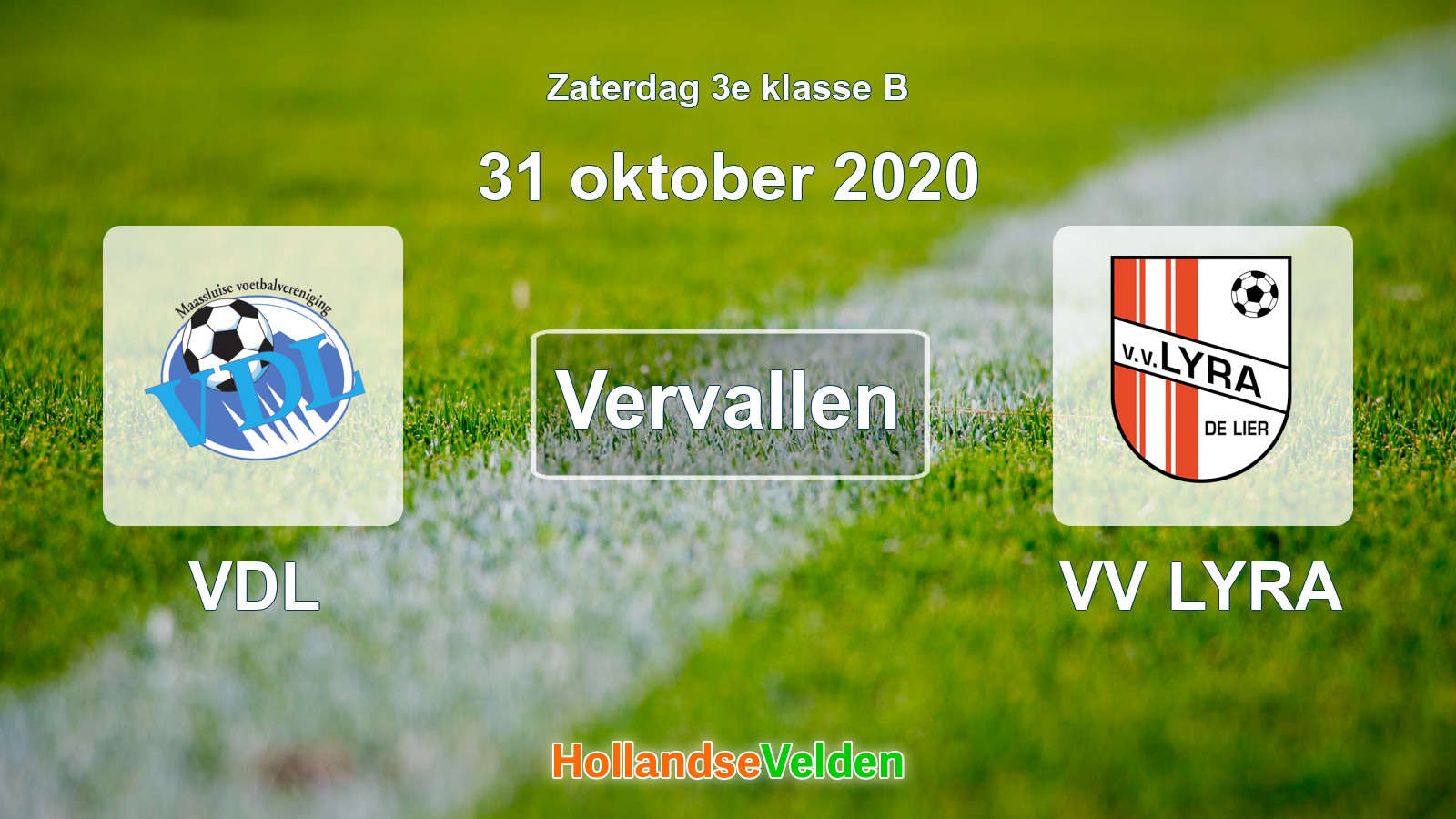 Geplande wedstrijd: VDL - VV LYRA (31 oktober 2020)
