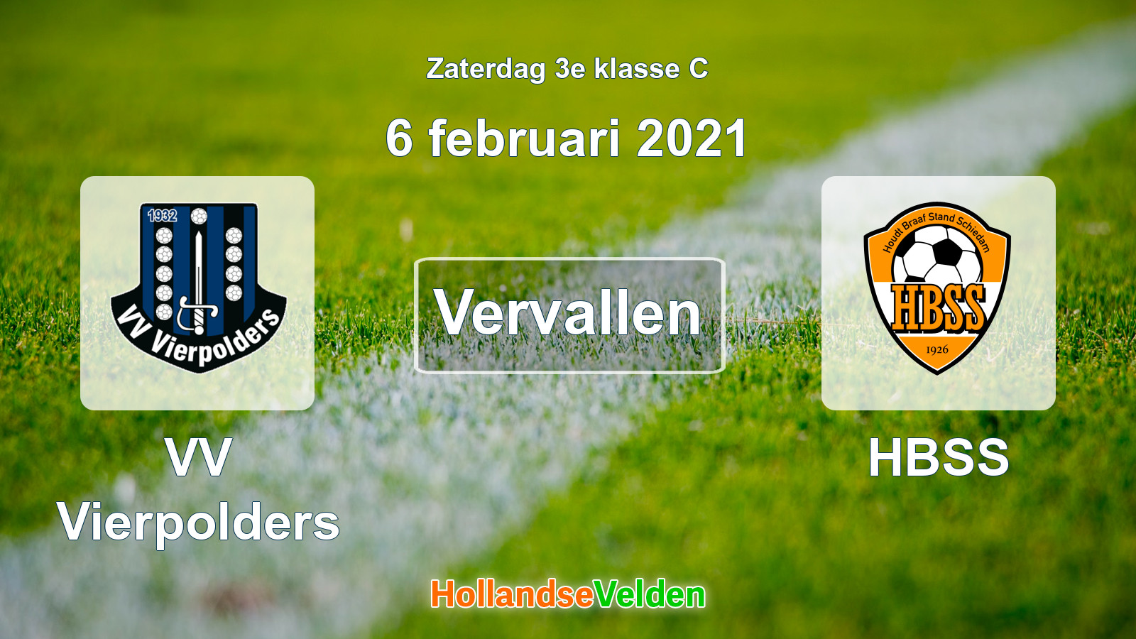 Geplande wedstrijd: VV Vierpolders - HBSS (6 februari 2021)