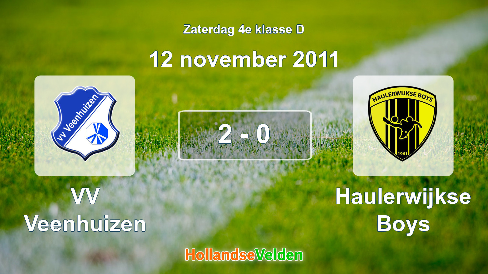 Gespeelde wedstrijd: VV Veenhuizen - Haulerwijkse Boys 2 - 0 (12 november 2011)