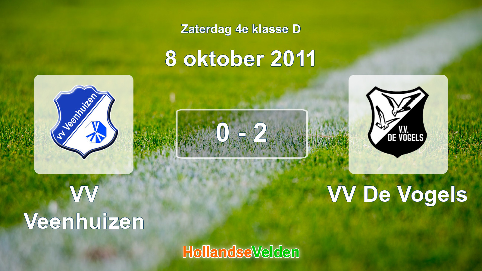 Gespeelde wedstrijd: VV Veenhuizen - VV De Vogels 0 - 2 (8 oktober 2011)