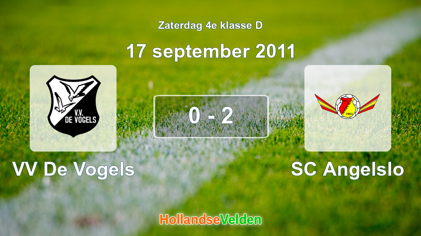 Gespeelde wedstrijd: VV De Vogels - SC Angelslo 0 - 2 (17 september 2011)