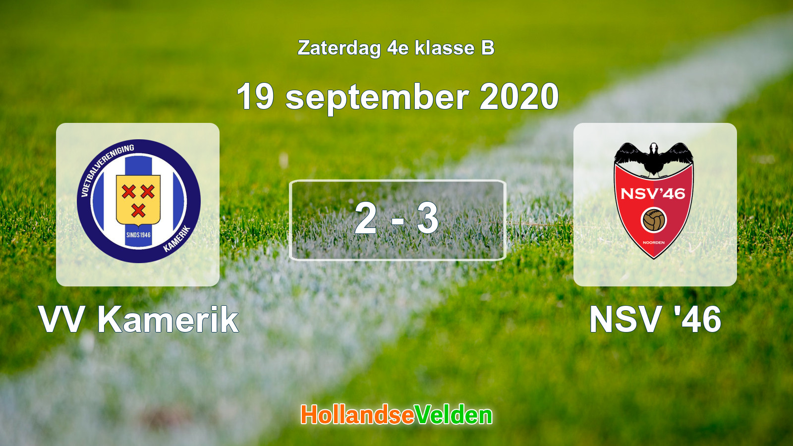 Gespeelde wedstrijd: VV Kamerik - NSV '46 2 - 3 (19 september 2020)
