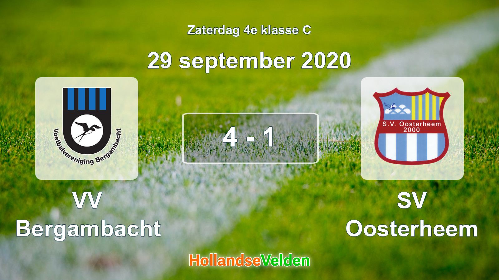 Gespeelde wedstrijd: VV Bergambacht - SV Oosterheem 4 - 1 (29 september 2020)