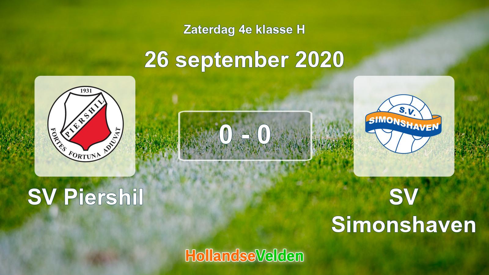 Gespeelde wedstrijd: SV Piershil - SV Simonshaven 0 - 0 (26 september 2020)