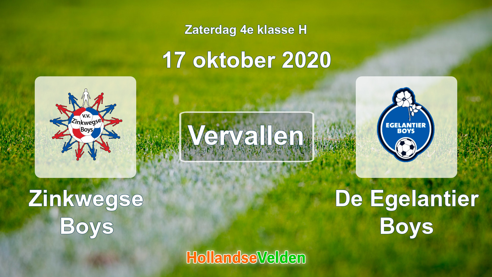 Geplande wedstrijd: Zinkwegse Boys - De Egelantier Boys (17 oktober 2020)