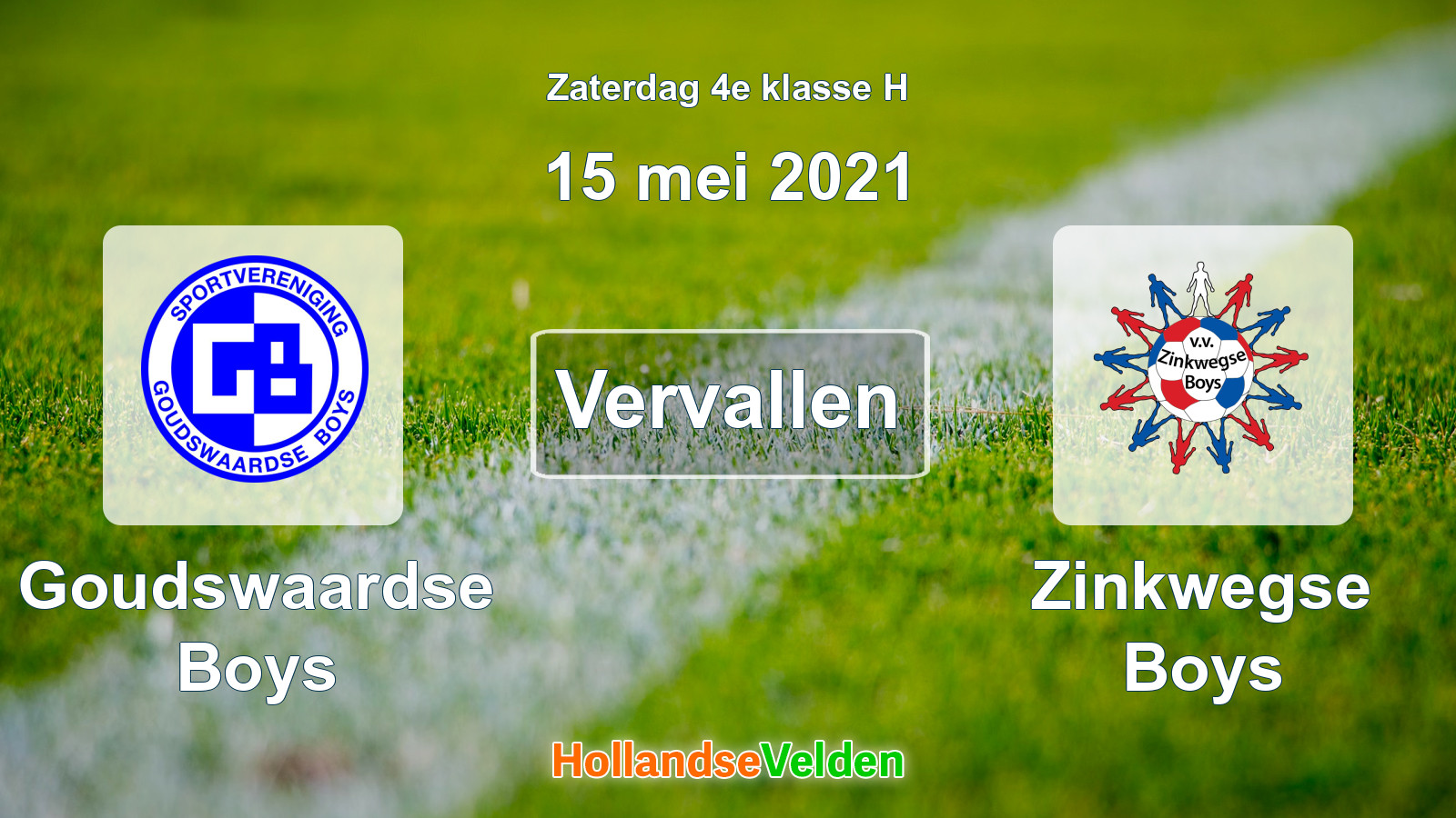 Geplande wedstrijd: Goudswaardse Boys - Zinkwegse Boys (15 mei 2021)