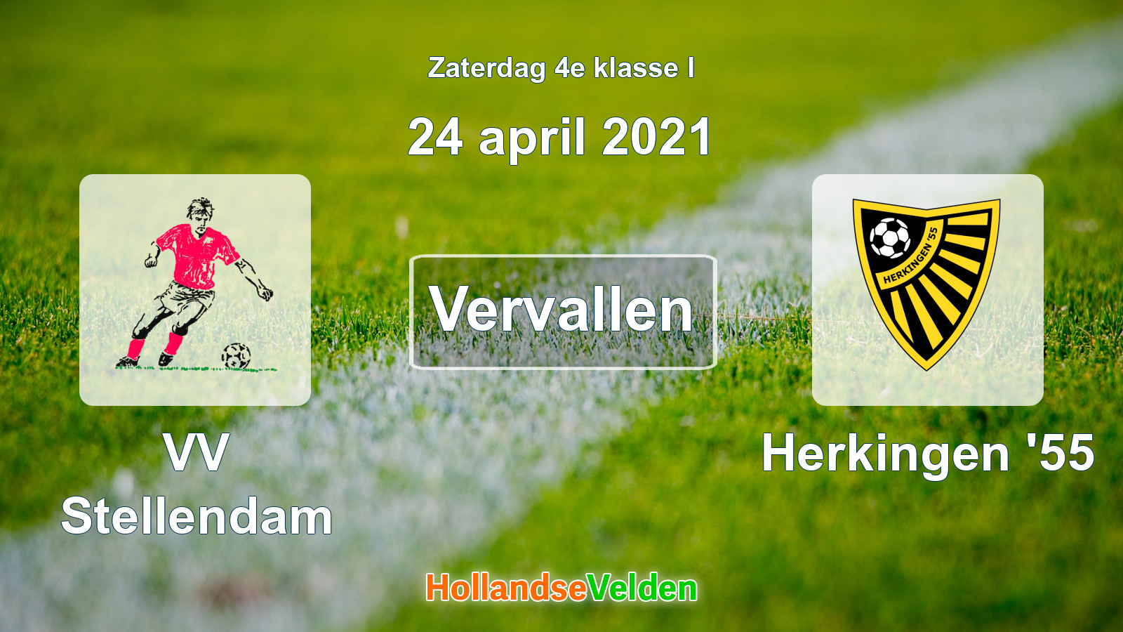 Geplande wedstrijd: VV Stellendam - Herkingen '55 (24 april 2021)