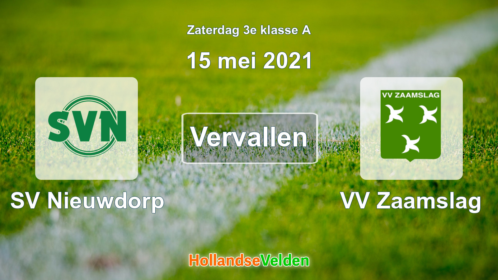 Geplande wedstrijd: SV Nieuwdorp - VV Zaamslag (15 mei 2021)
