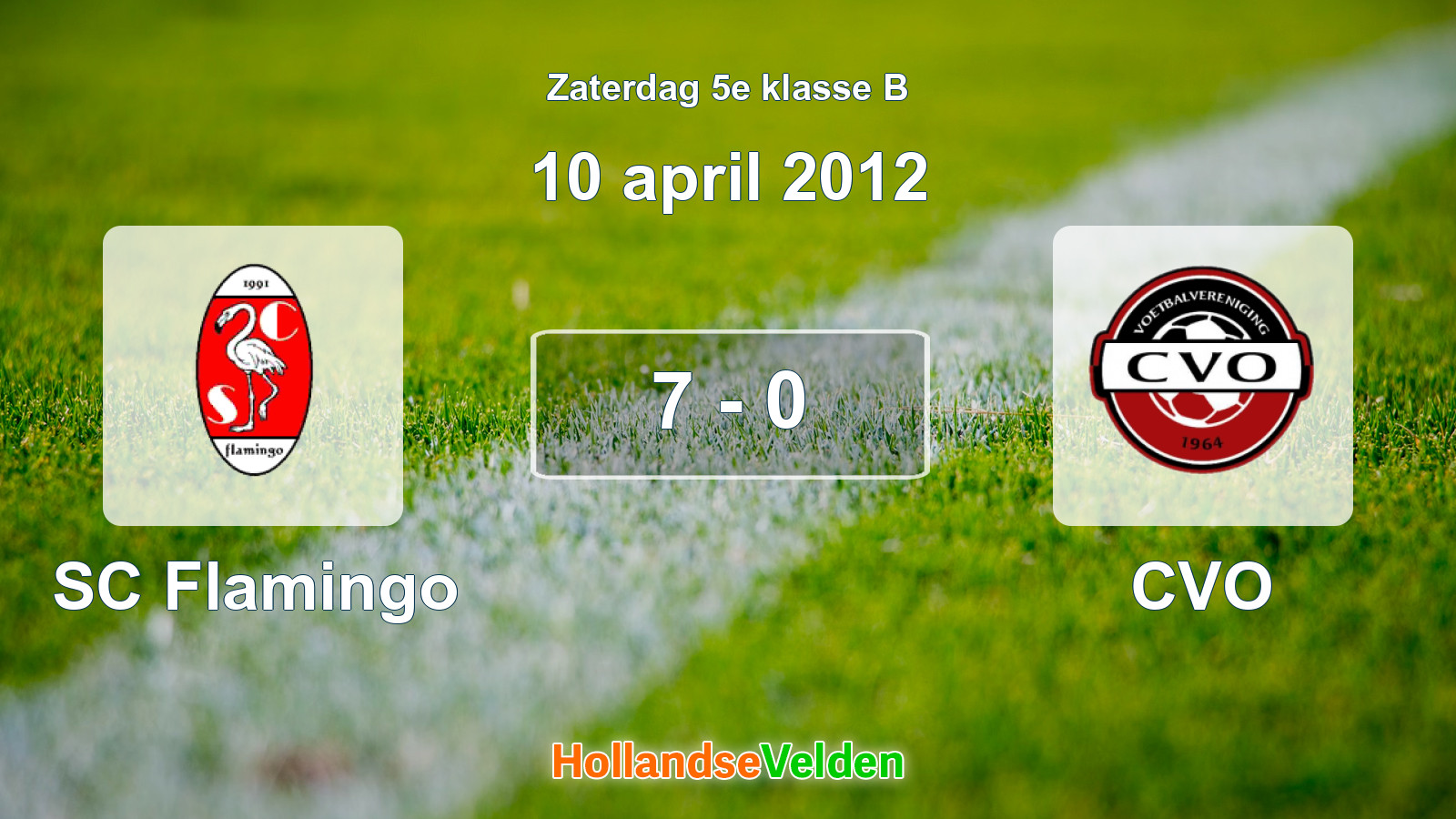 Gespeelde wedstrijd: SC Flamingo - CVO 7 - 0 (10 april 2012)