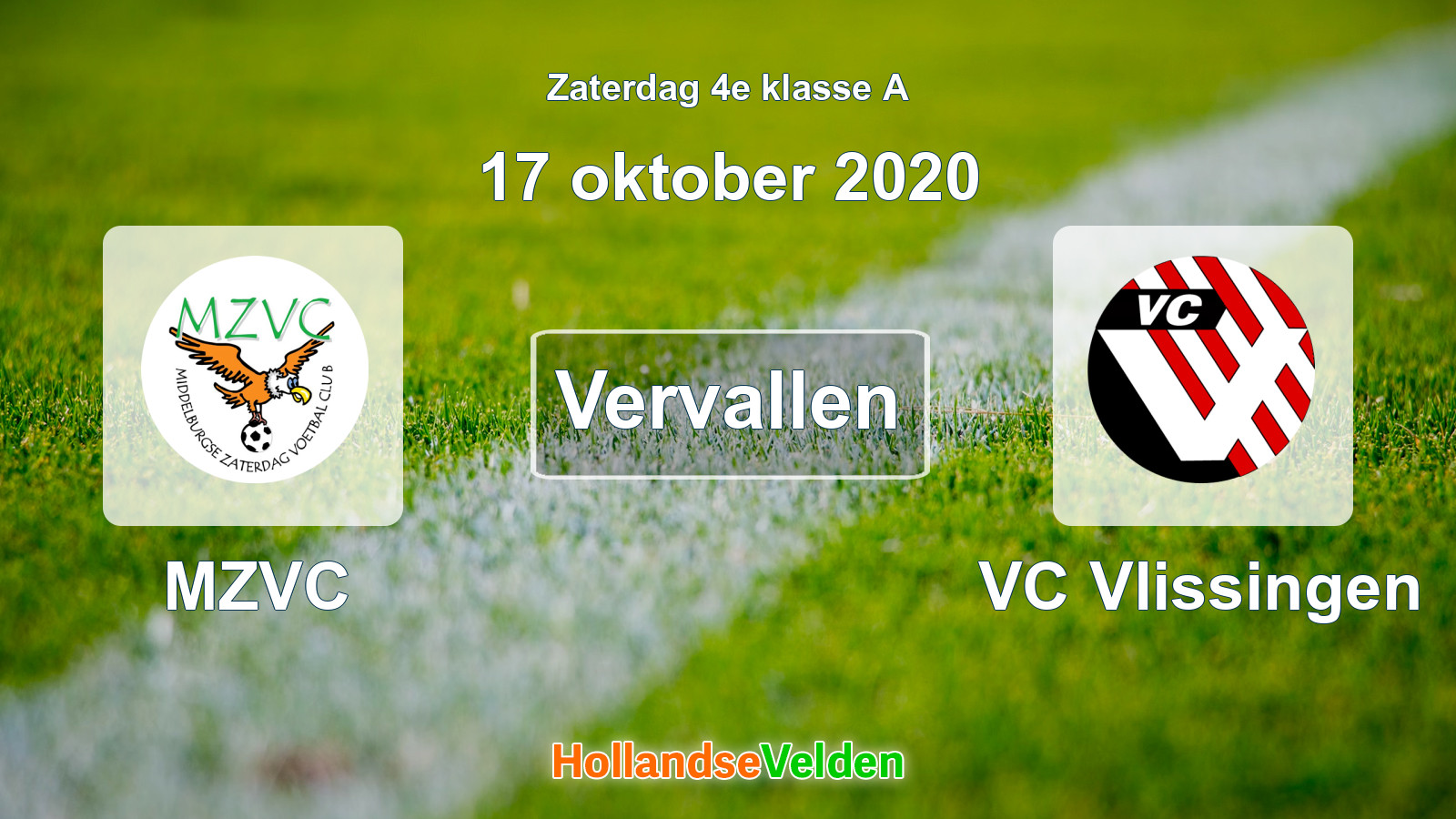 Geplande wedstrijd: MZVC - VC Vlissingen (17 oktober 2020)