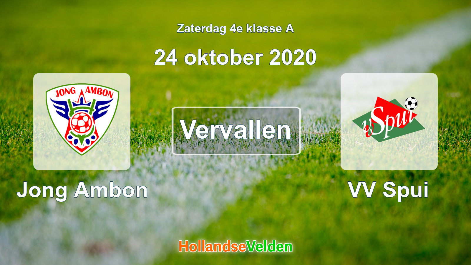 Geplande wedstrijd: Jong Ambon - VV Spui (24 oktober 2020)