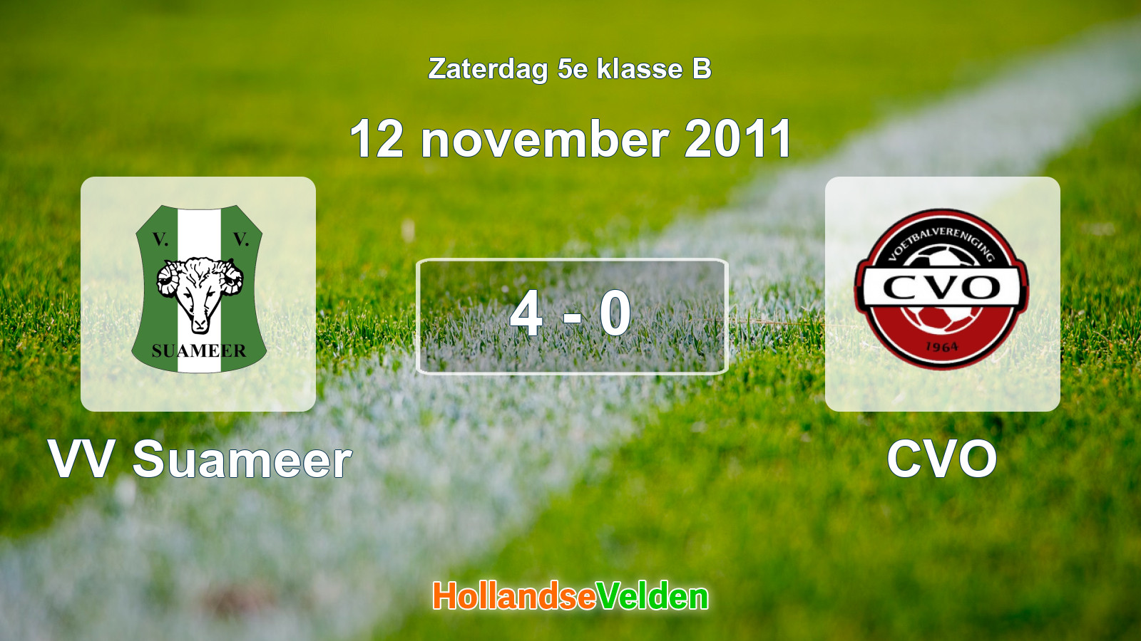 Gespeelde wedstrijd: VV Suameer - CVO 4 - 0 (12 november 2011)