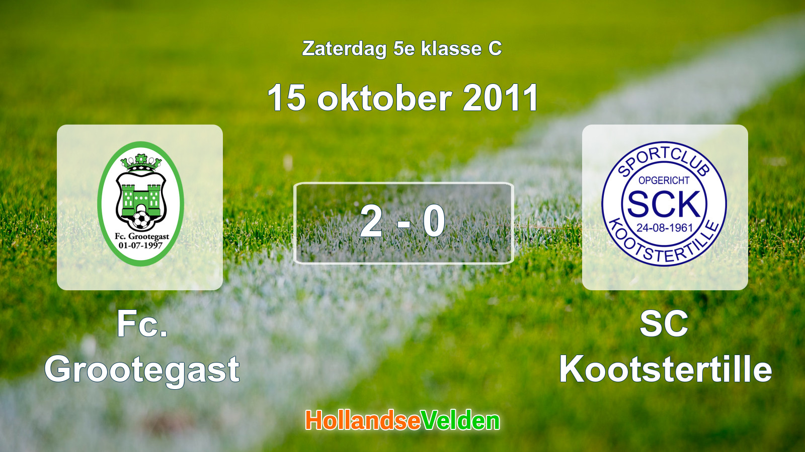 Gespeelde wedstrijd: Fc. Grootegast - SC Kootstertille 2 - 0 (15 oktober 2011)