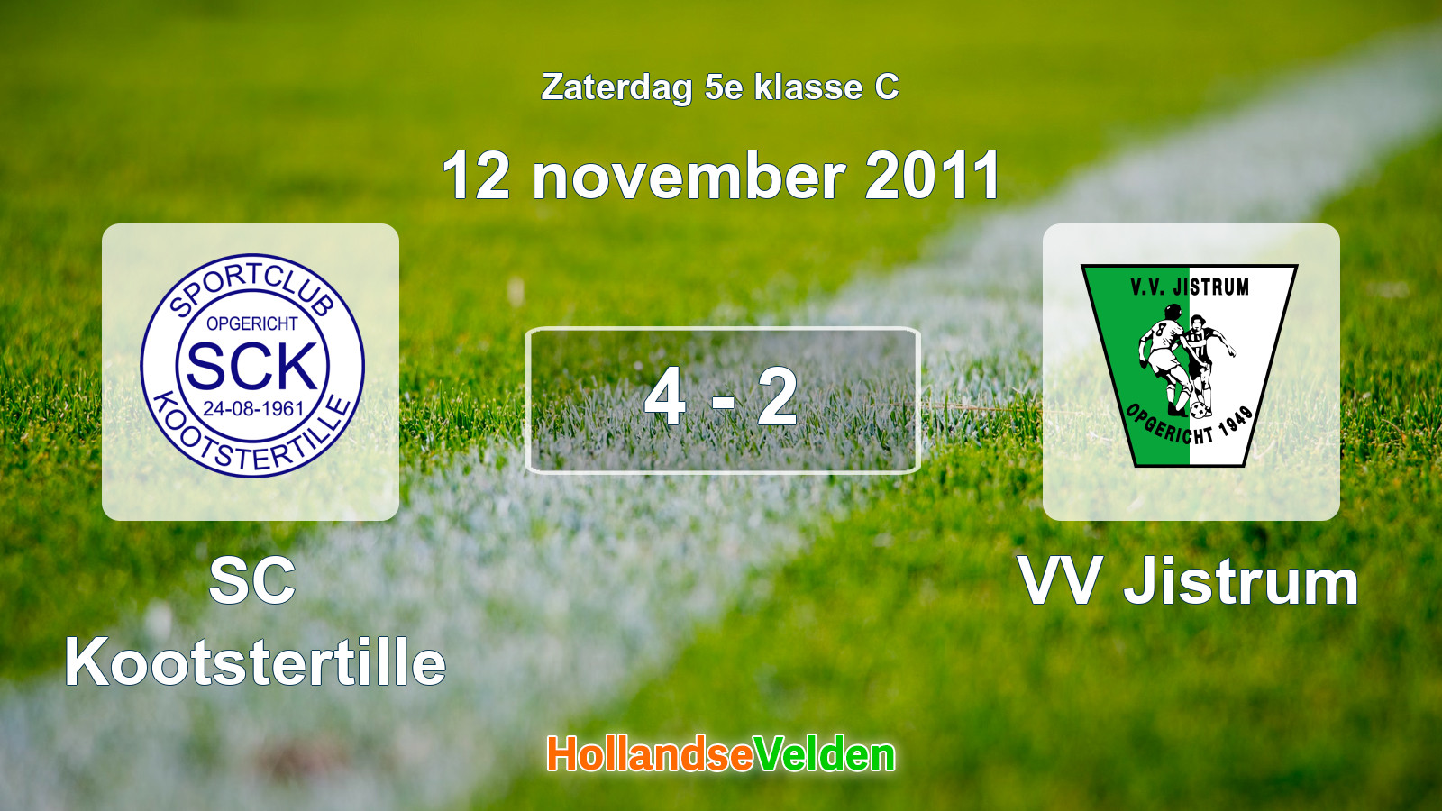 Gespeelde wedstrijd: SC Kootstertille - VV Jistrum 4 - 2 (12 november 2011)