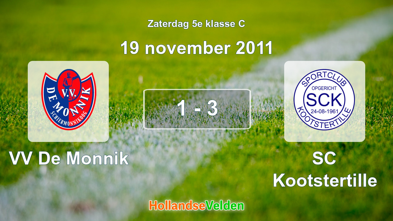 Gespeelde wedstrijd: VV De Monnik - SC Kootstertille 1 - 3 (19 november 2011)