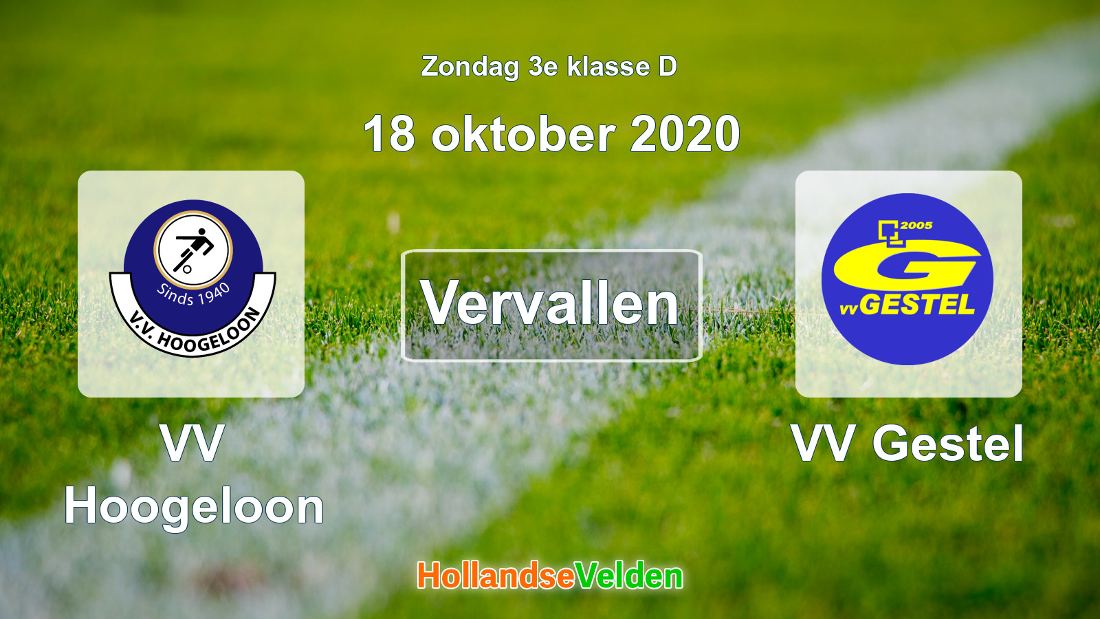 Geplande wedstrijd: VV Hoogeloon - VV Gestel (18 oktober 2020)