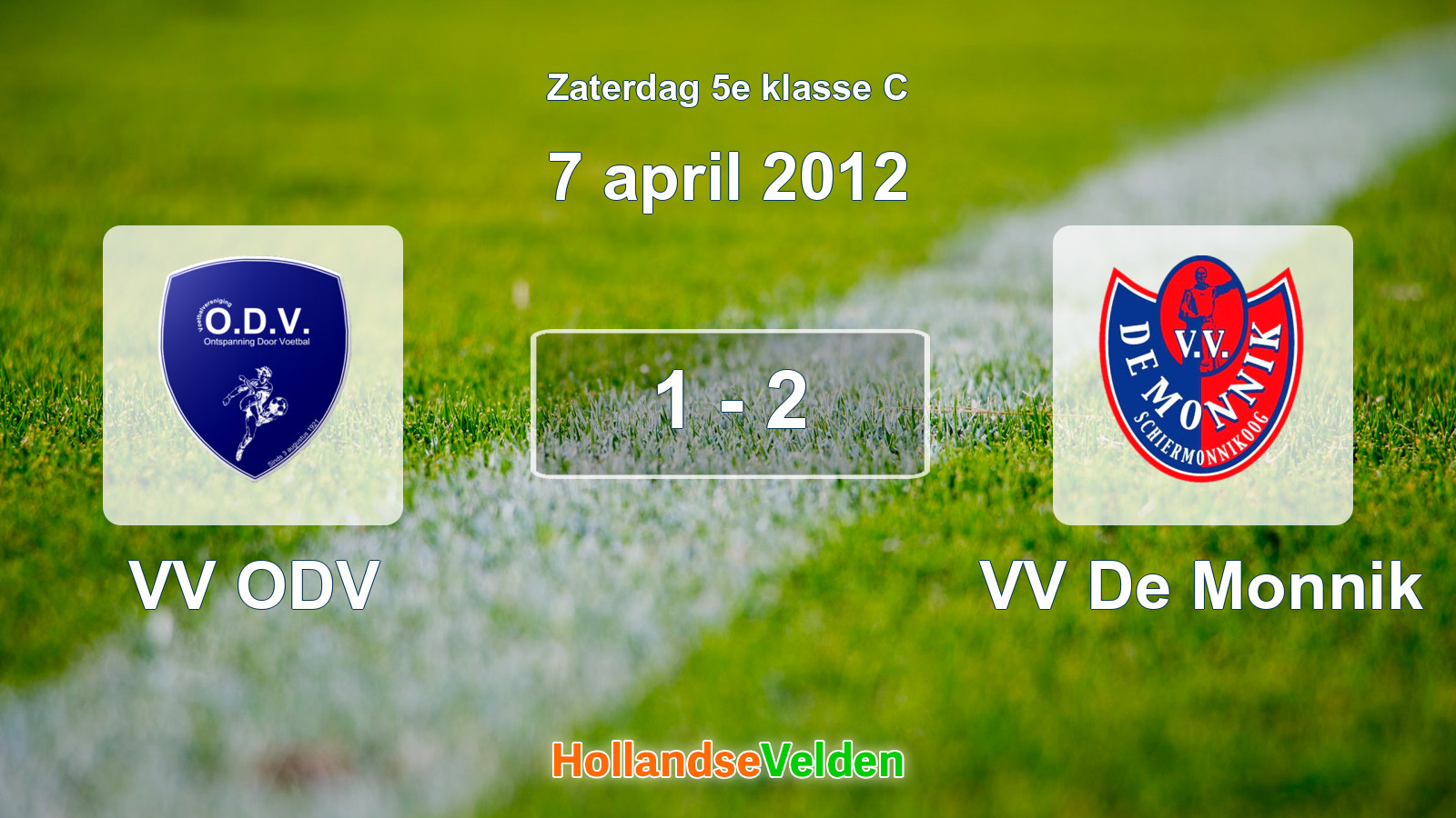 Gespeelde wedstrijd: VV ODV - VV De Monnik 1 - 2 (7 april 2012)