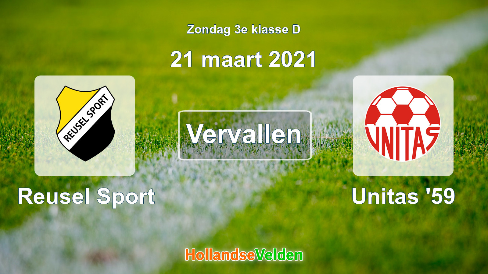 Geplande wedstrijd: Reusel Sport - Unitas '59 (21 maart 2021)