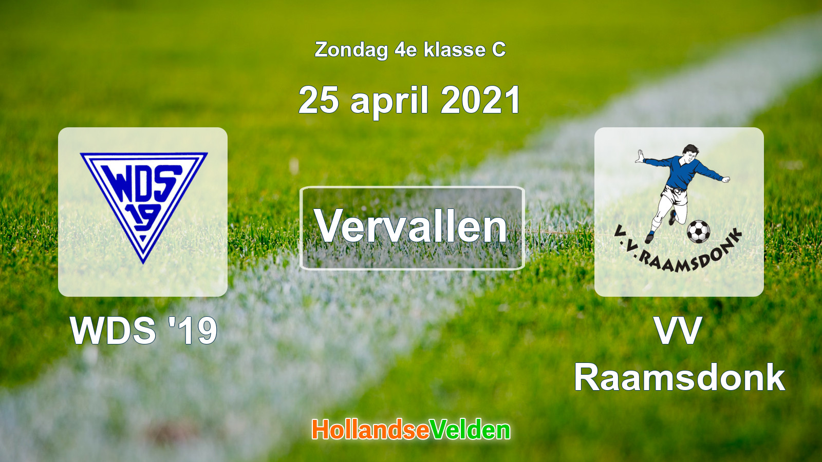 Geplande wedstrijd: WDS '19 - VV Raamsdonk (25 april 2021)