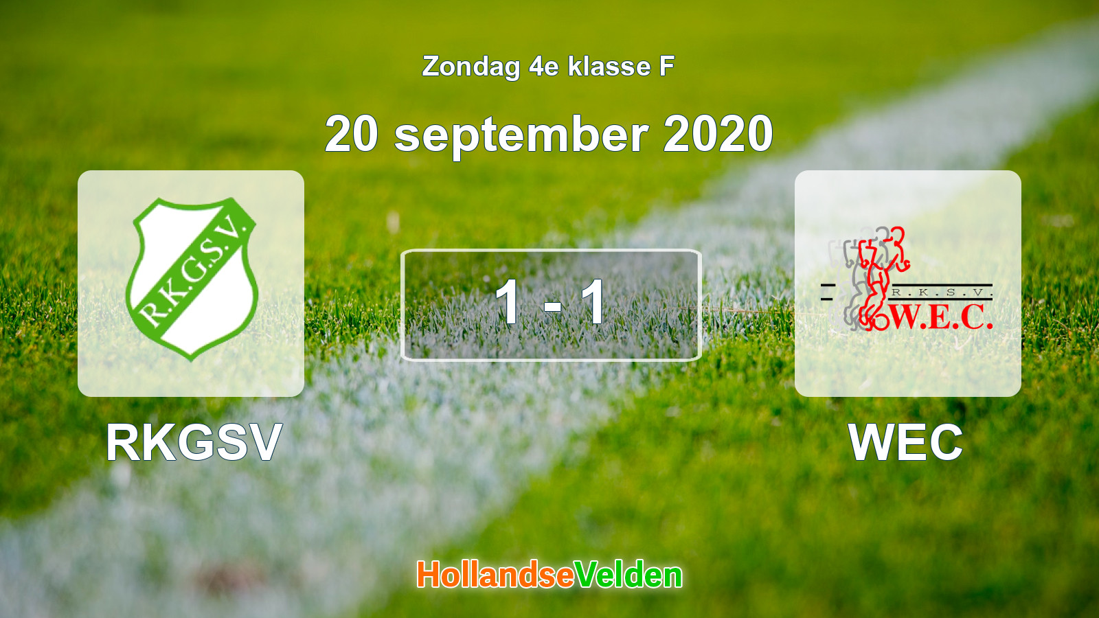 Gespeelde wedstrijd: RKGSV - WEC 1 - 1 (20 september 2020)