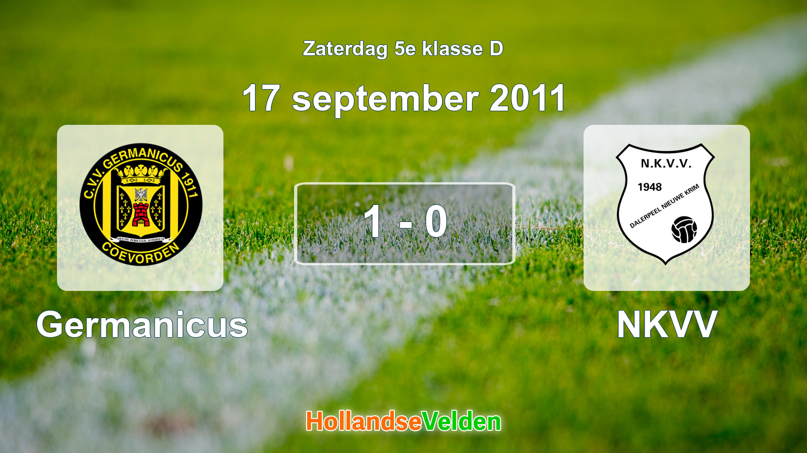 Gespeelde wedstrijd: Germanicus - NKVV 1 - 0 (17 september 2011)