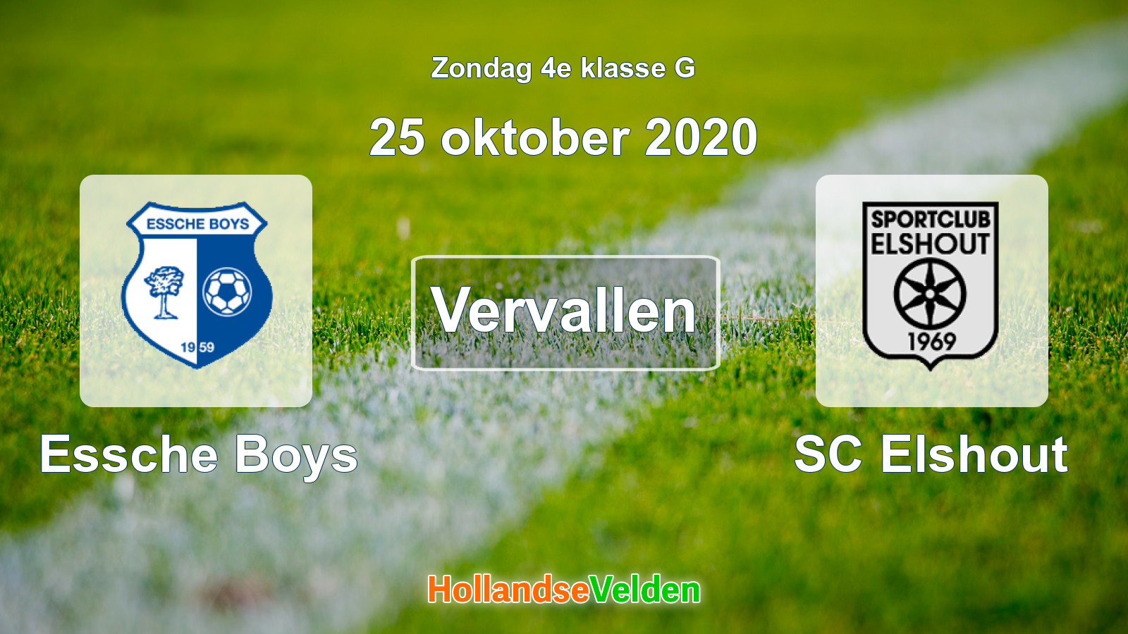 Geplande wedstrijd: Essche Boys - SC Elshout (25 oktober 2020)
