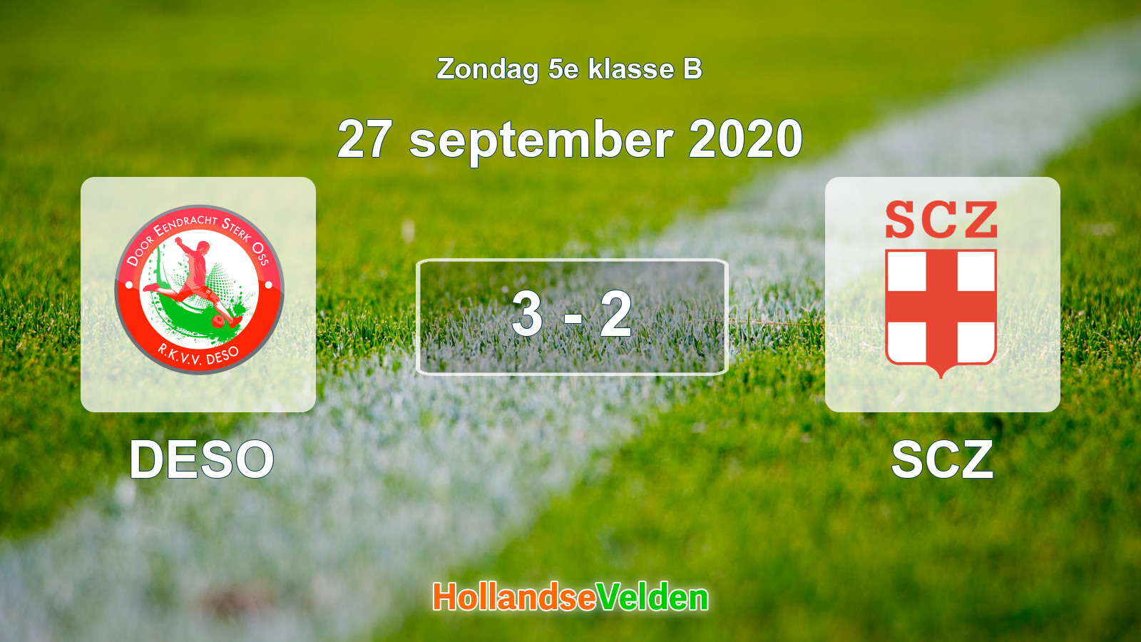 Gespeelde wedstrijd: DESO - SCZ 3 - 2 (27 september 2020)
