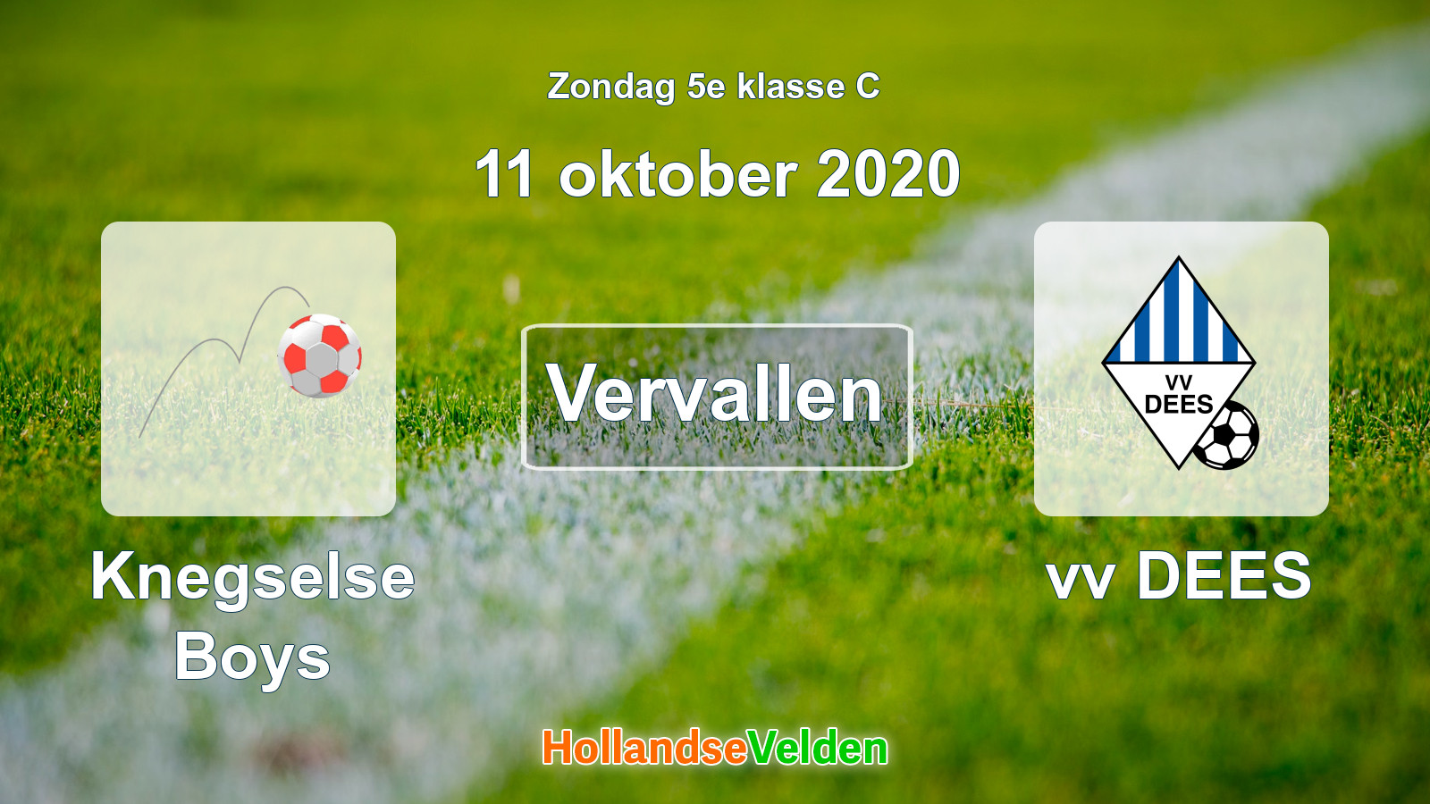 Geplande wedstrijd: Knegselse Boys - vv DEES (11 oktober 2020)
